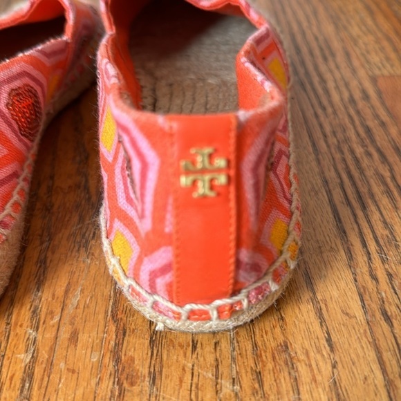 Tory Burch Cecily Pink Orange Sequins Embellished Flat Espadrille Shoes - Picture 3 of 9